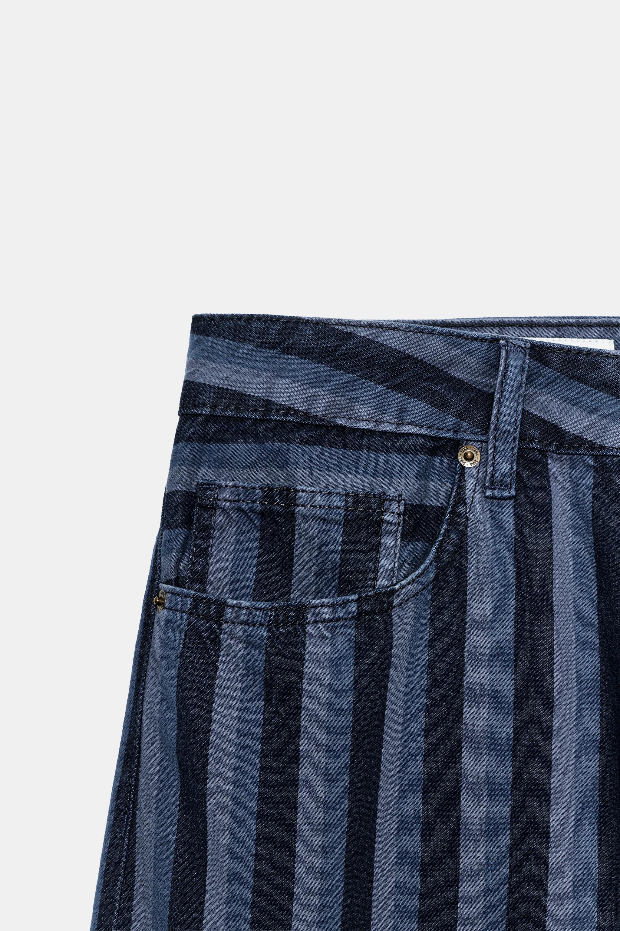 TRF MID-RISE STRIPED JEANS