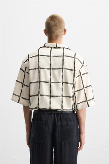 CHEMISE BRODERIE GÉOMÉTRIQUE - Beige de Zara - Image 2