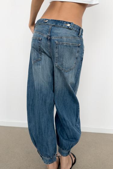 JEAN TRF BALLOON AVEC PATTES TAILLE NORMALE - Bleu de Zara - Image 3