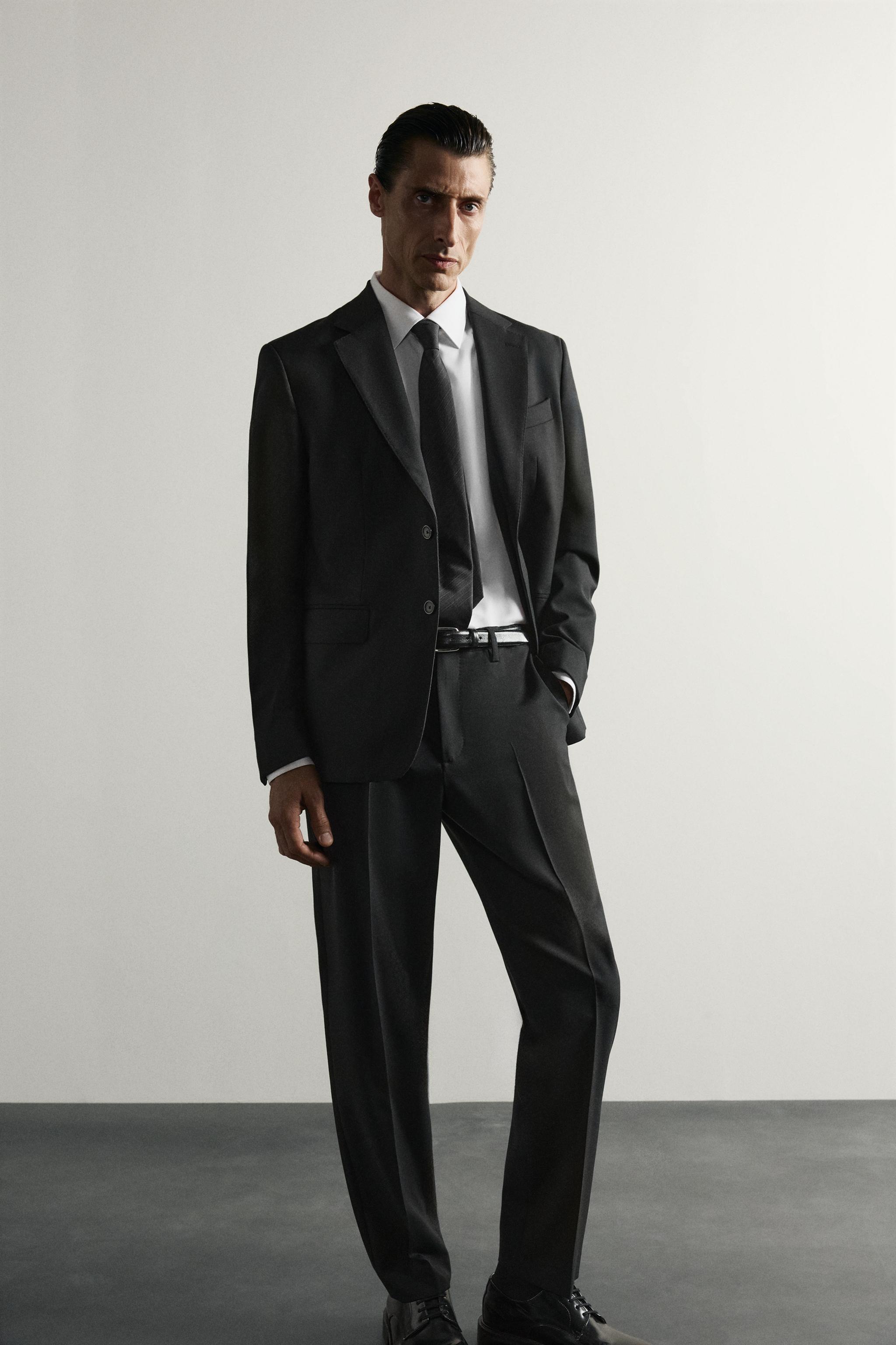 100% WOOL SUIT PANTS