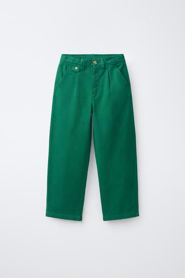 PANTALÓN STRAIGHT - Verde de Zara - Imagen 0