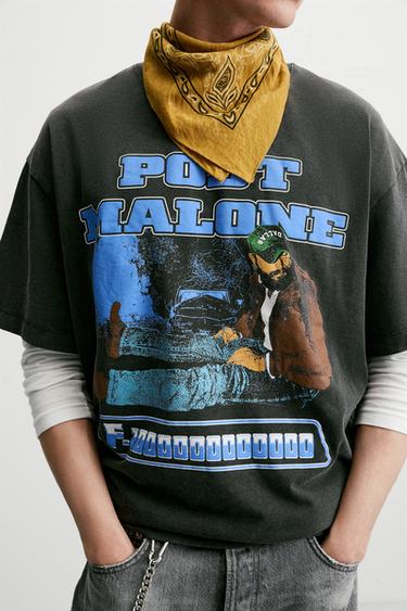 POST MALONE™ T-SHIRT MIT GRAFIKPRINT - Anthrazit von Zara