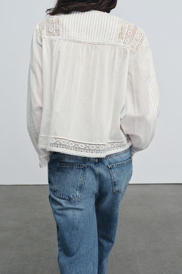 ZW COLLECTION EMBROIDERED SHIRT - Ecru by Zara - Image 2