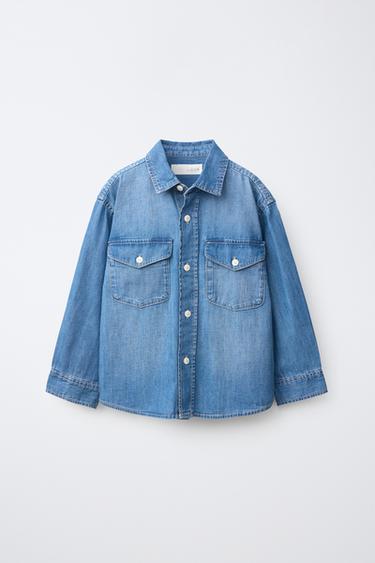 DENIM POCKET SHIRT — Mid-blue 1