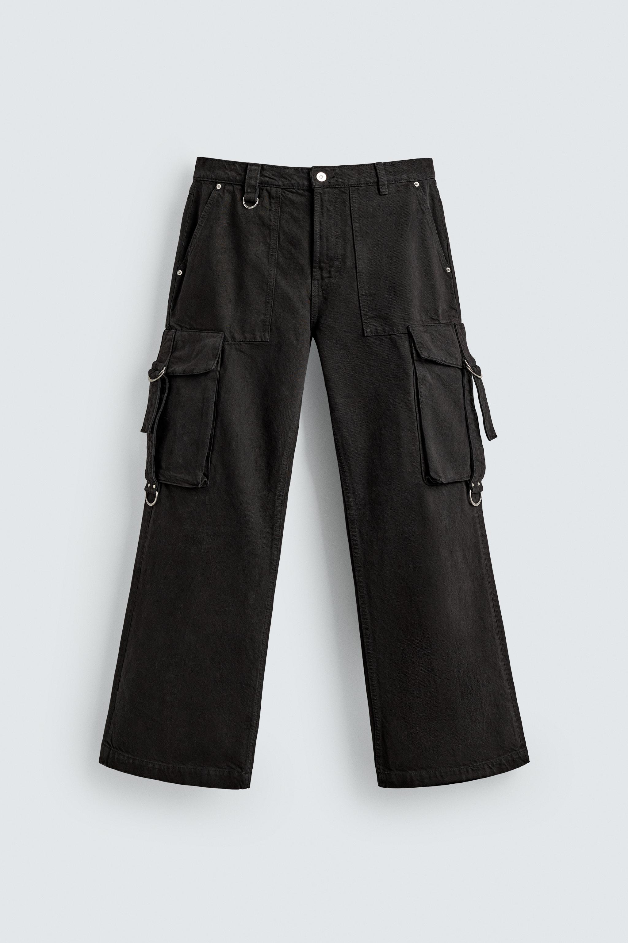 RELAXED FIT CARGO PANTS WITH STRAPS