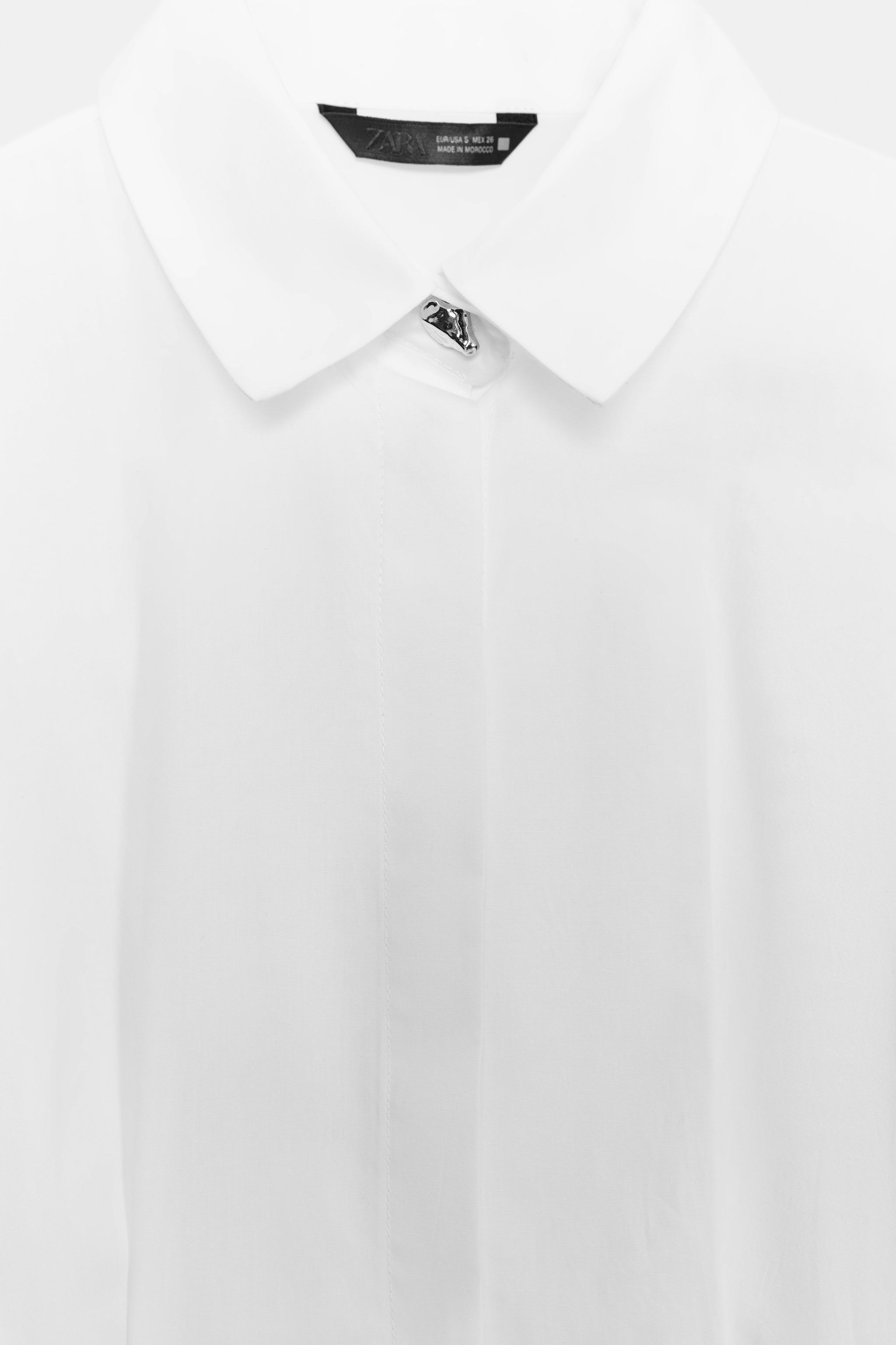 PLEATED POPLIN SHIRT