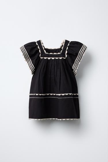 VESTIDO ONDAS CONTRASTE - Negro de Zara