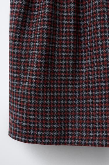 CHECK BERMUDA SKORT WITH BUCKLE - Reddish by Zara - Image 3