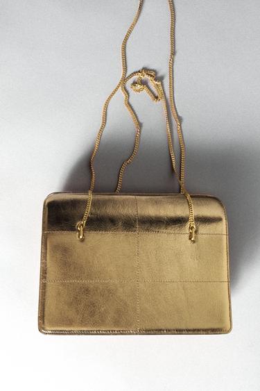 BOLSO DE HOMBRO PIEL - Bronce de Zara