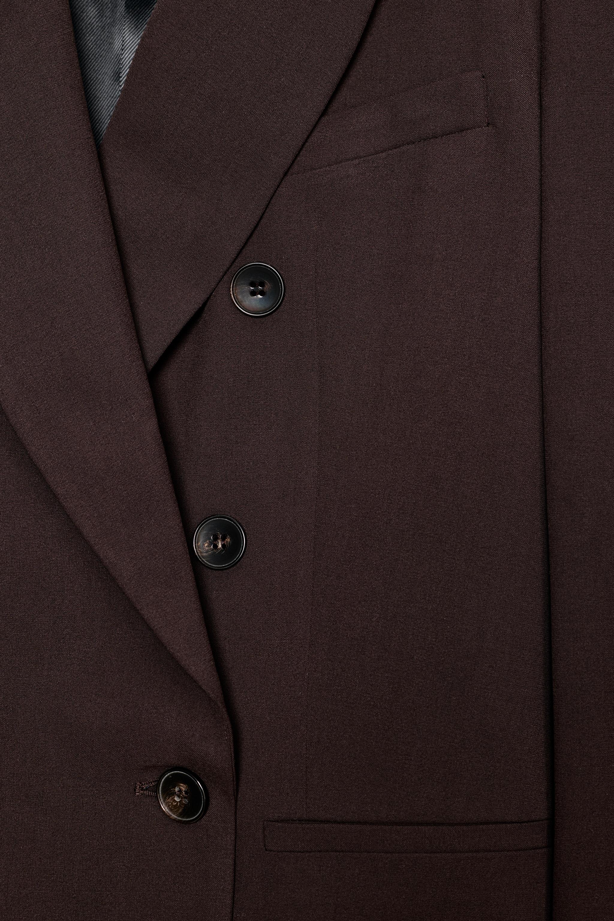 ダブルブレスト仕様ショルダーパッドブレザー - ブラウン | ZARA Japan