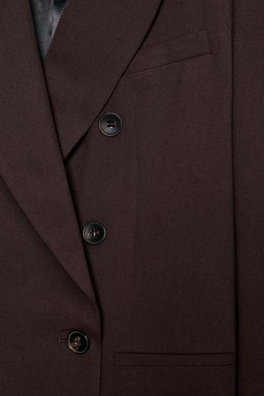 VESTE À BOUTONNAGE CROISÉ AVEC ÉPAULETTES - Marron de Zara - Image 7