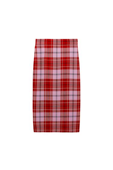 CHECK MIDI SKIRT