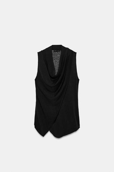 TOP CACHE-CŒUR EN MAILLE - Noir de Zara - Image 3