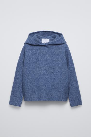 JERSEY CON CAPUCHA LISO - Azul profundo de Zara - Imagen 0