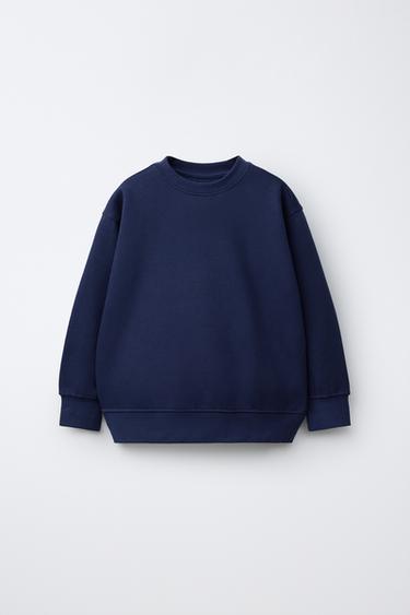 SUDADERA BÁSICA TEXTO Y ETIQUETA - Azul de Zara