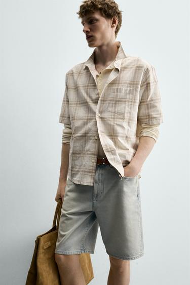 RELAXED FIT DENIM BERMUDA SHORTS - Light blue by Zara - Image 4