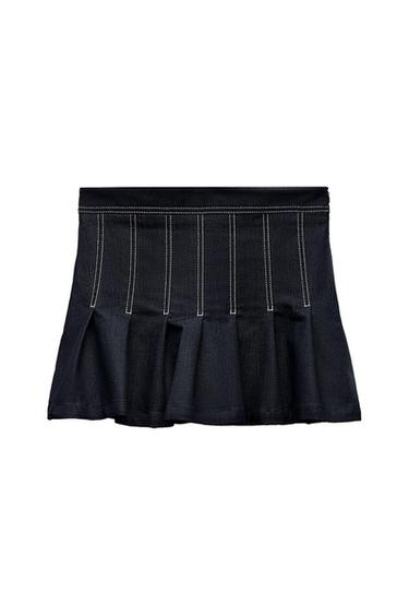 SKORT WITH CONTRAST TOPSTITCHING