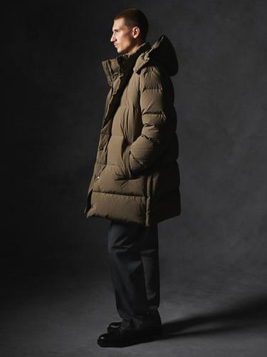 Zara Long water-repellent down puffer jacket - Light khaki