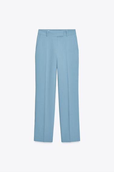 Zara FLARE PANTS WITH SIDE VENTS - Blue