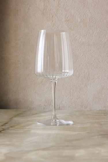 LARGE GLASS WITH LINES -  by Zara