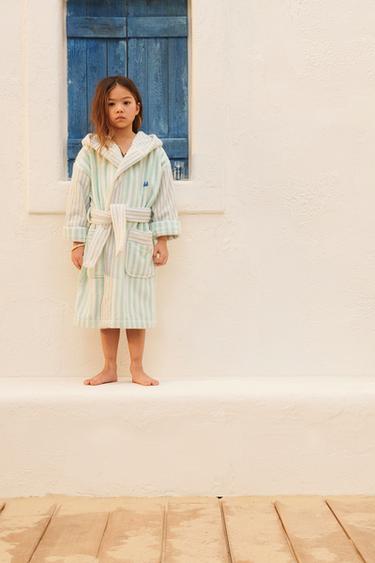 LIMITED EDITION STRIPED TOWELLING DRESSING GOWN - striped by Zara - Image 1