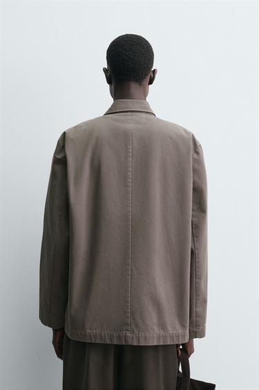 BLAZER COUPE DÉCONTRACTÉE EN COTON - Marron de Zara - Image 2
