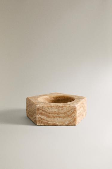 MARBLE STAR TEALIGHT HOLDER - Ecru by Zara