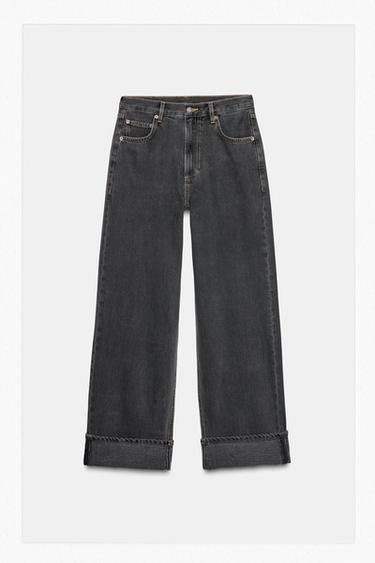 Zara ZW COLLECTION BAGGY FARMERKE SREDNJE VISOKOG STRUKA – Crna