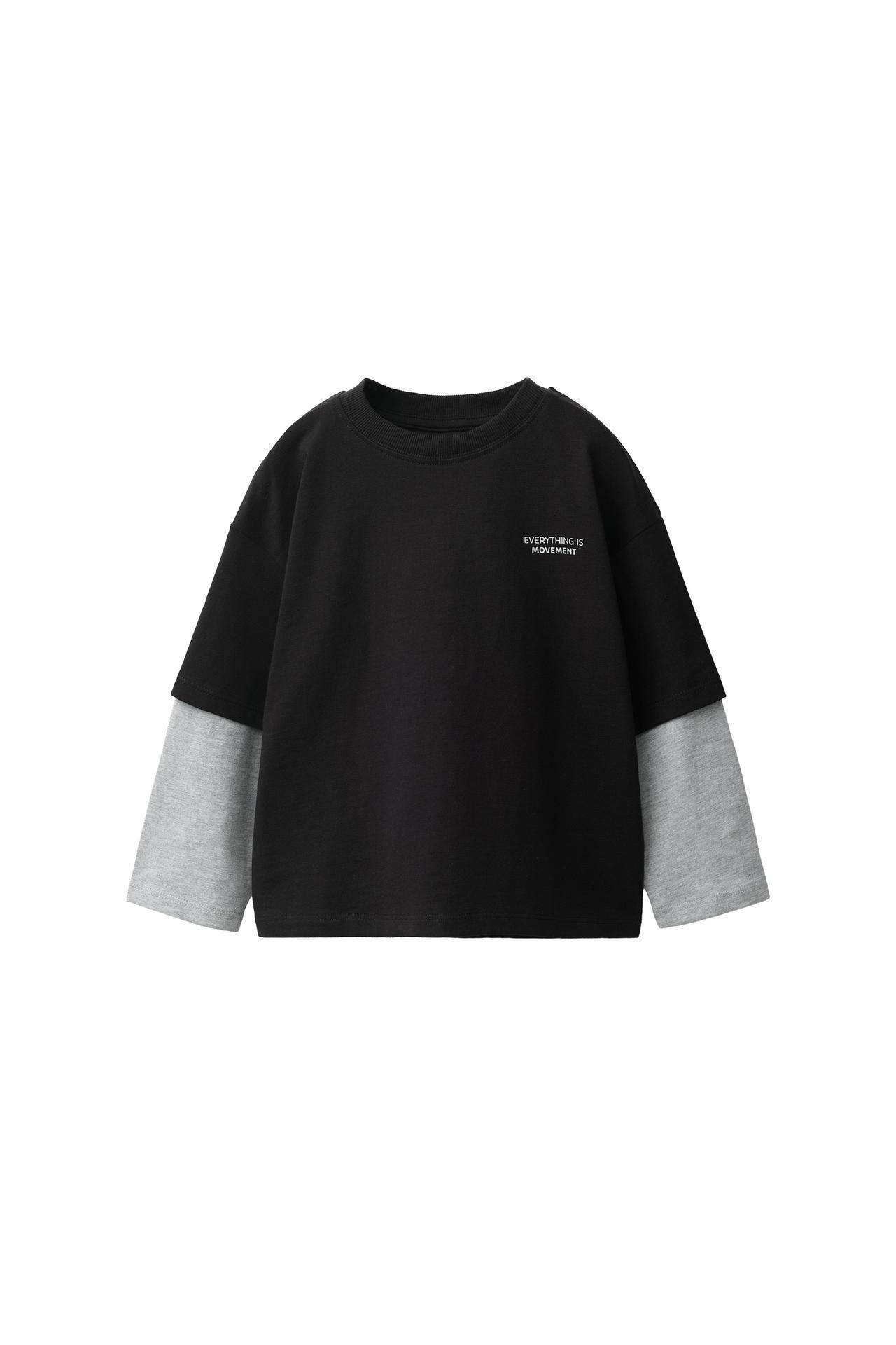 DOUBLE-SLEEVE SLOGAN T-SHIRT