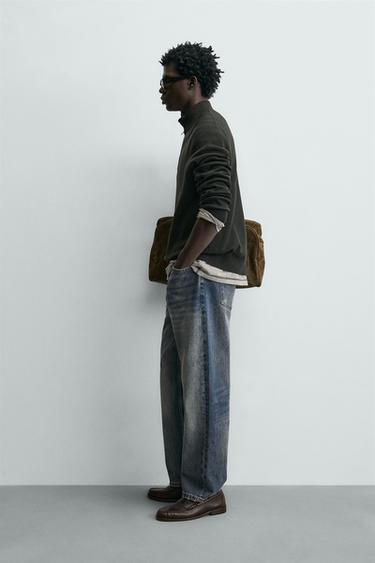 COTTON QUARTER-ZIP JUMPER - Green by Zara - Image 3