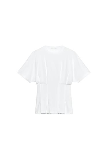 CAMISETA ENTALLADA PINZAS - Blanco de Zara