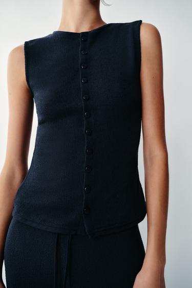 HENLEY VEST — Navy blue 2