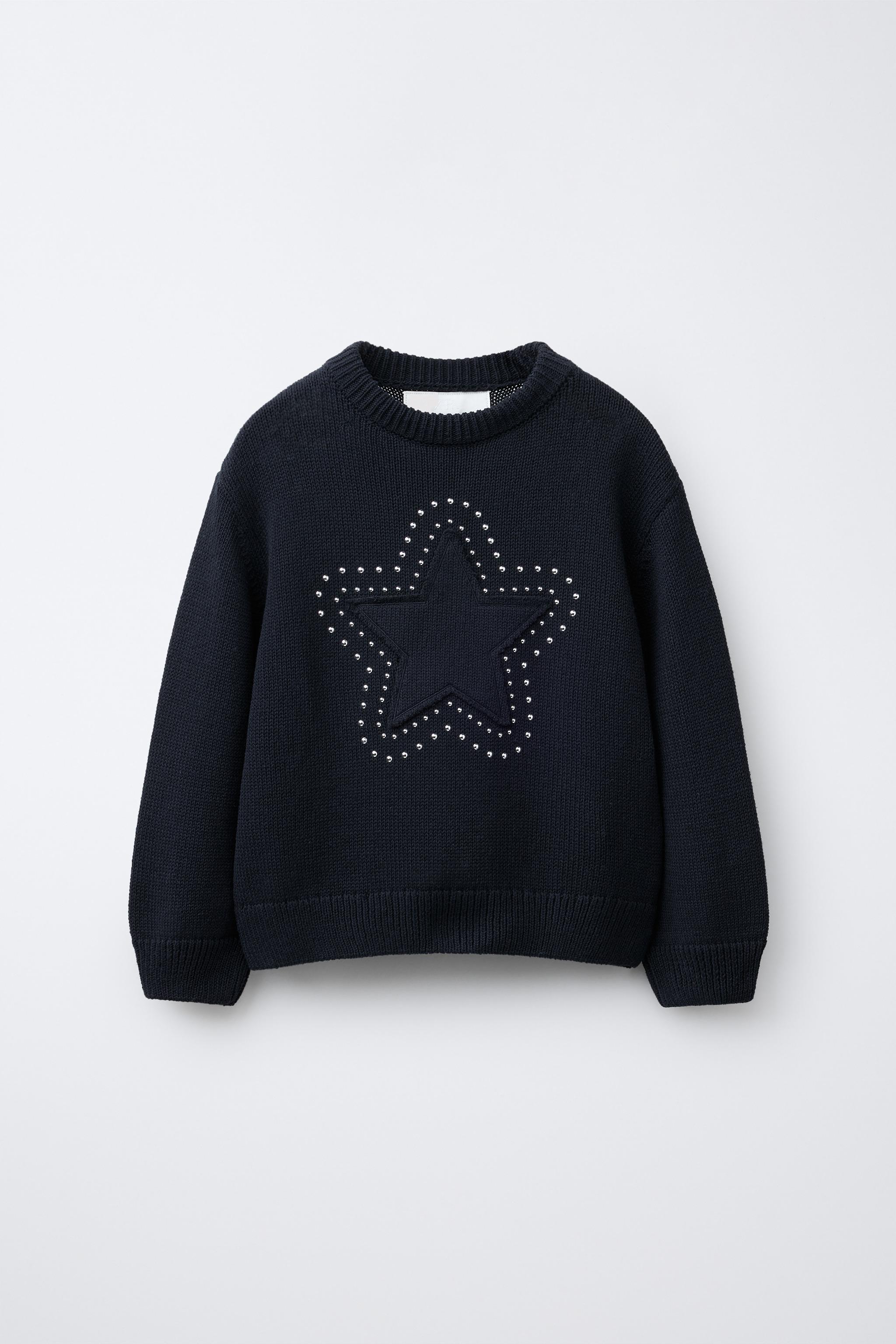 スタースタッズニットセーター - ネイビーブルー | ZARA Japan / 日本