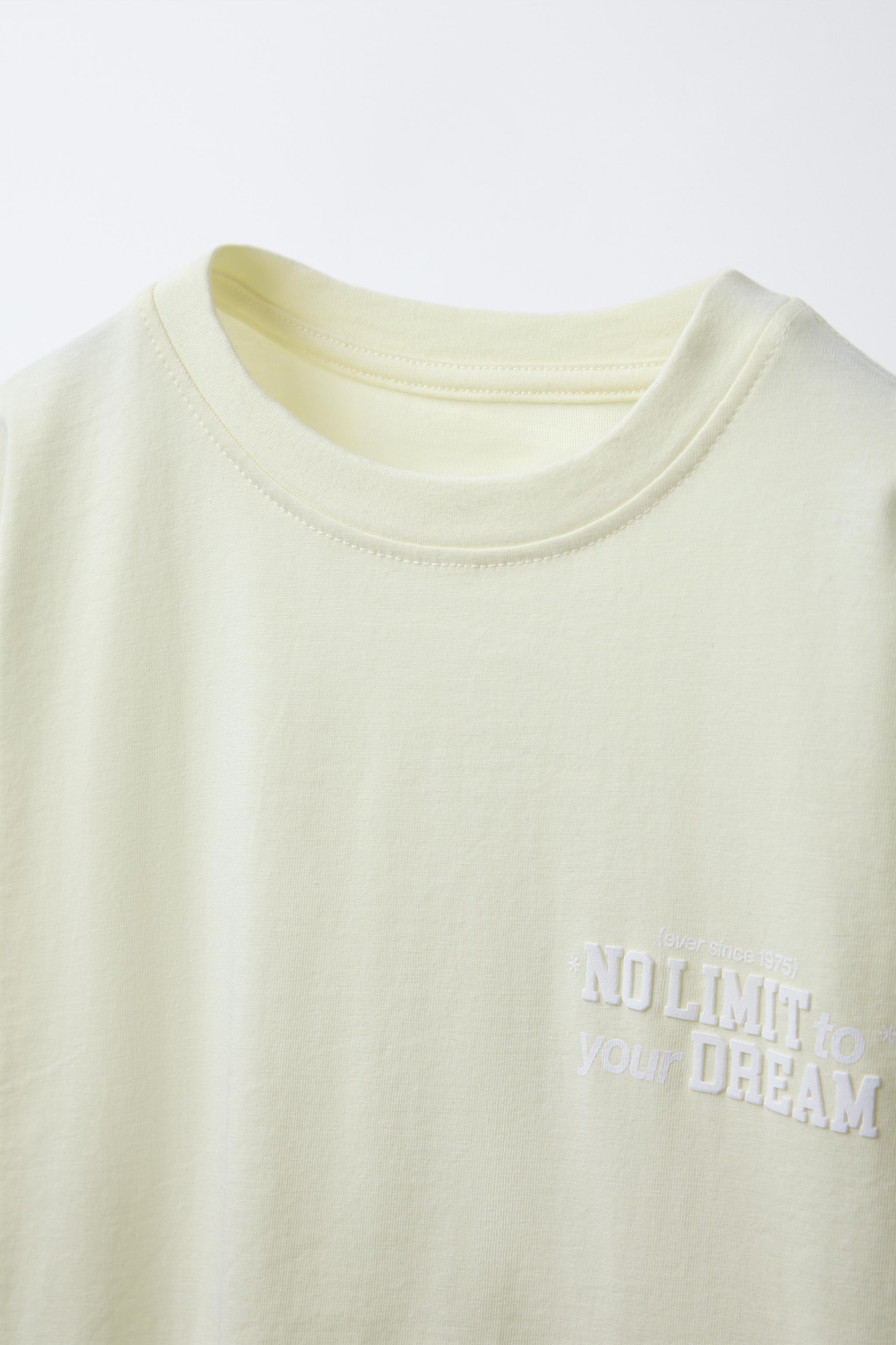 テキスト Tシャツ - イエロー | ZARA Japan / 日本