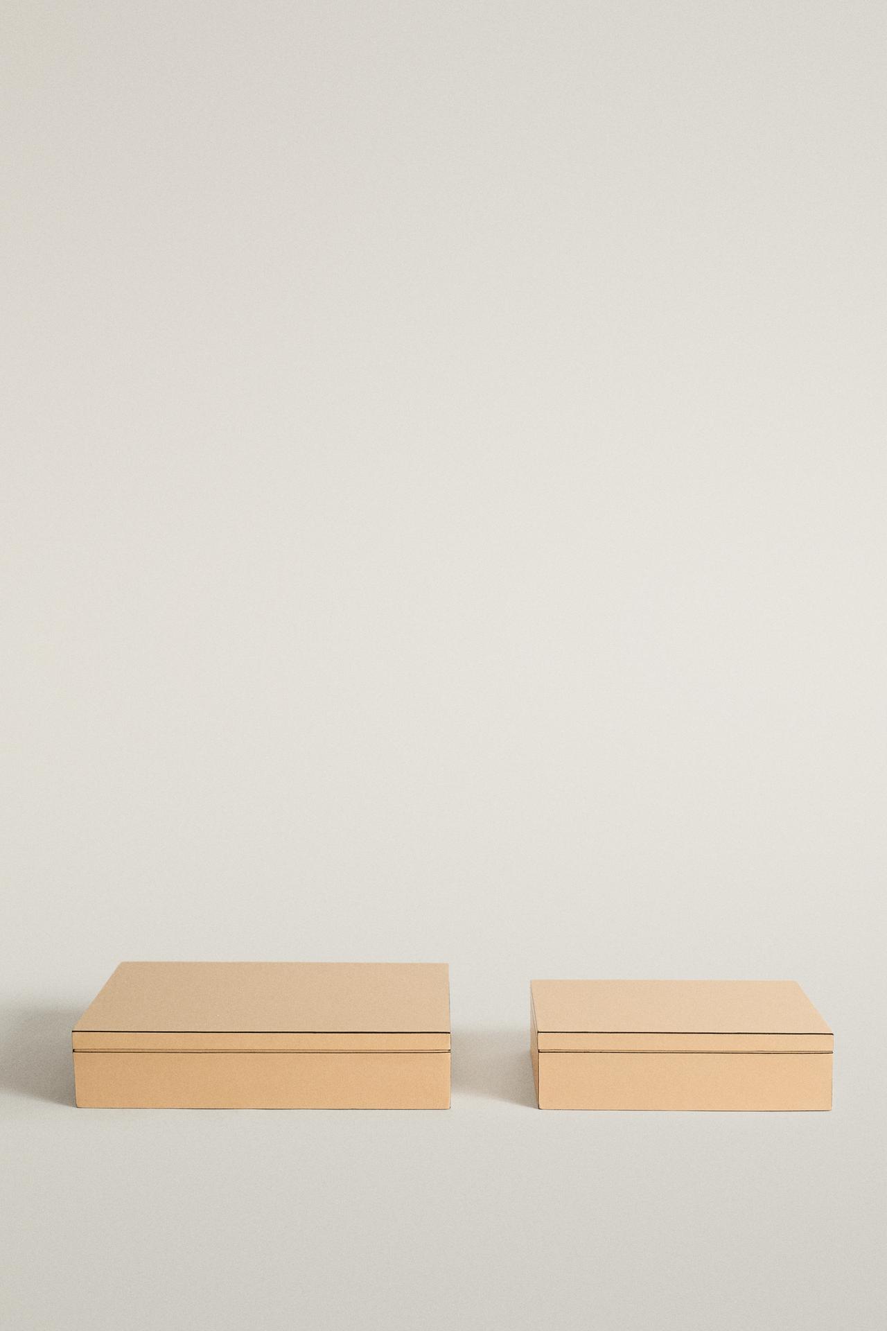 LEATHER JEWELLERY BOX — Light beige