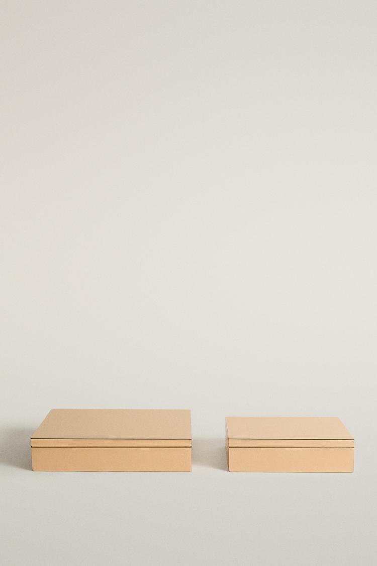 LEATHER JEWELLERY BOX — Light beige