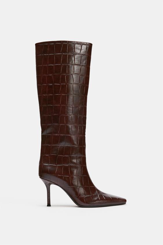 BOTTES À TALONS ET IMPRIMÉ ANIMALIER - Bordeaux de Zara - Image 3