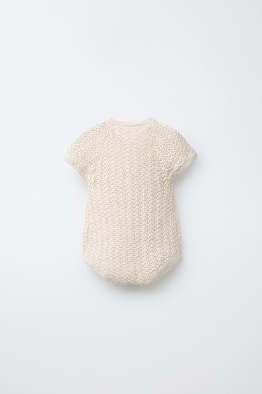 BARBOTEUSE EN MAILLE CROCHET - Écru de Zara - Image 1