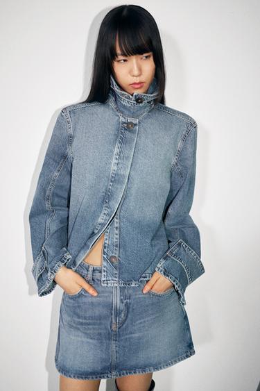 TRF DENIM SKORT - Navy blue by Zara
