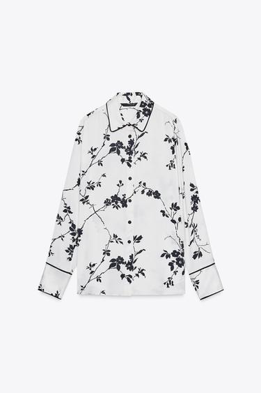 FLORAL SHIRT - Black / White by Zara