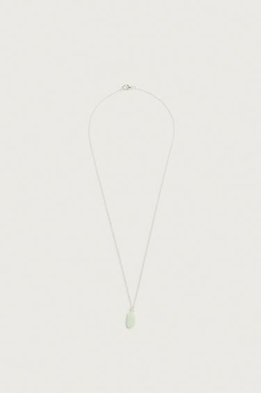 CHAIN WITH STONE PENDANT — Silver 1