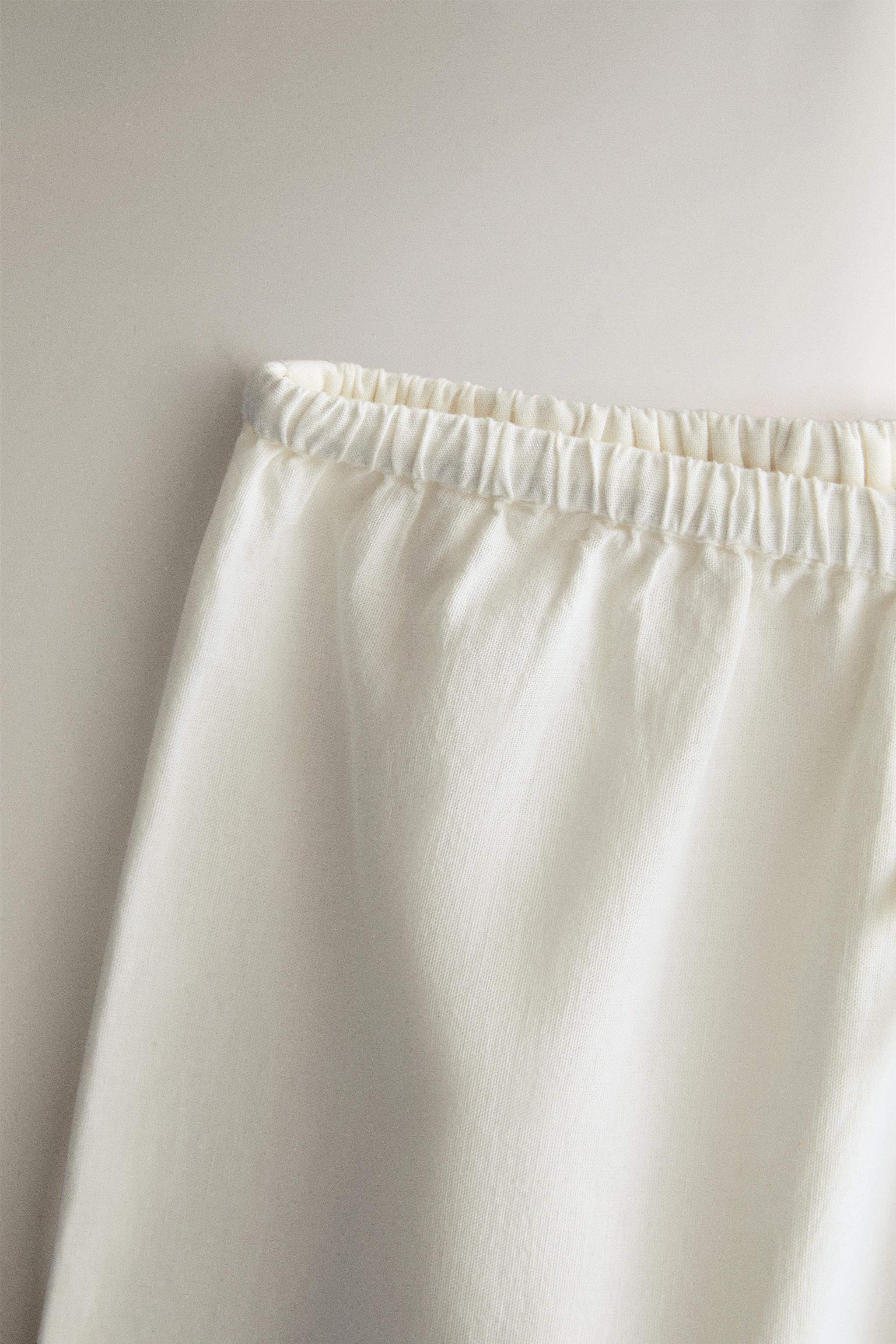 PANTALON COTON LIN BRODÉ