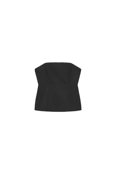 Zara STRAPLESS TOP - Black