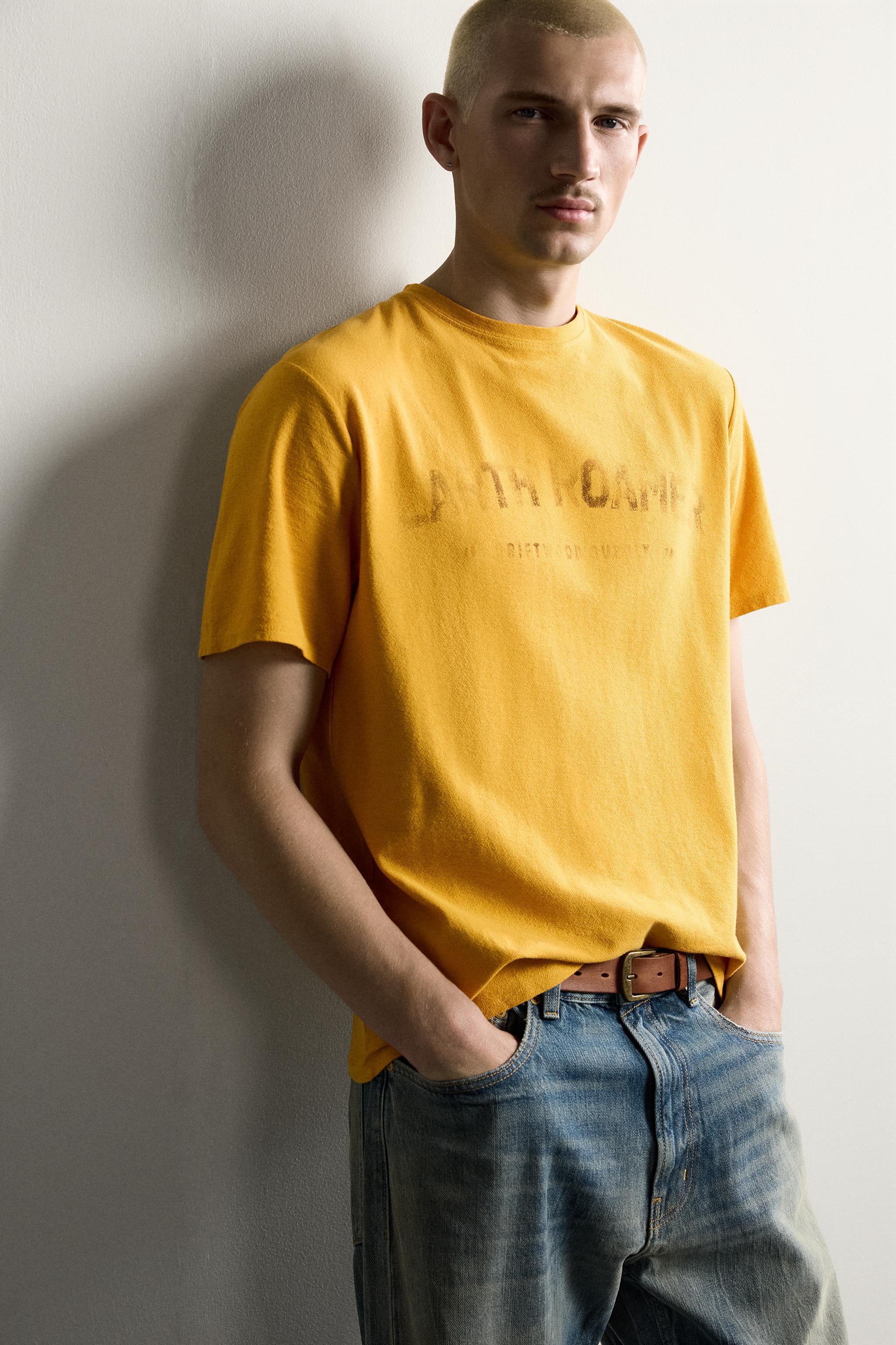 Zara YIKAMA EFEKTLİ BASKILI T-SHIRT görsel 5