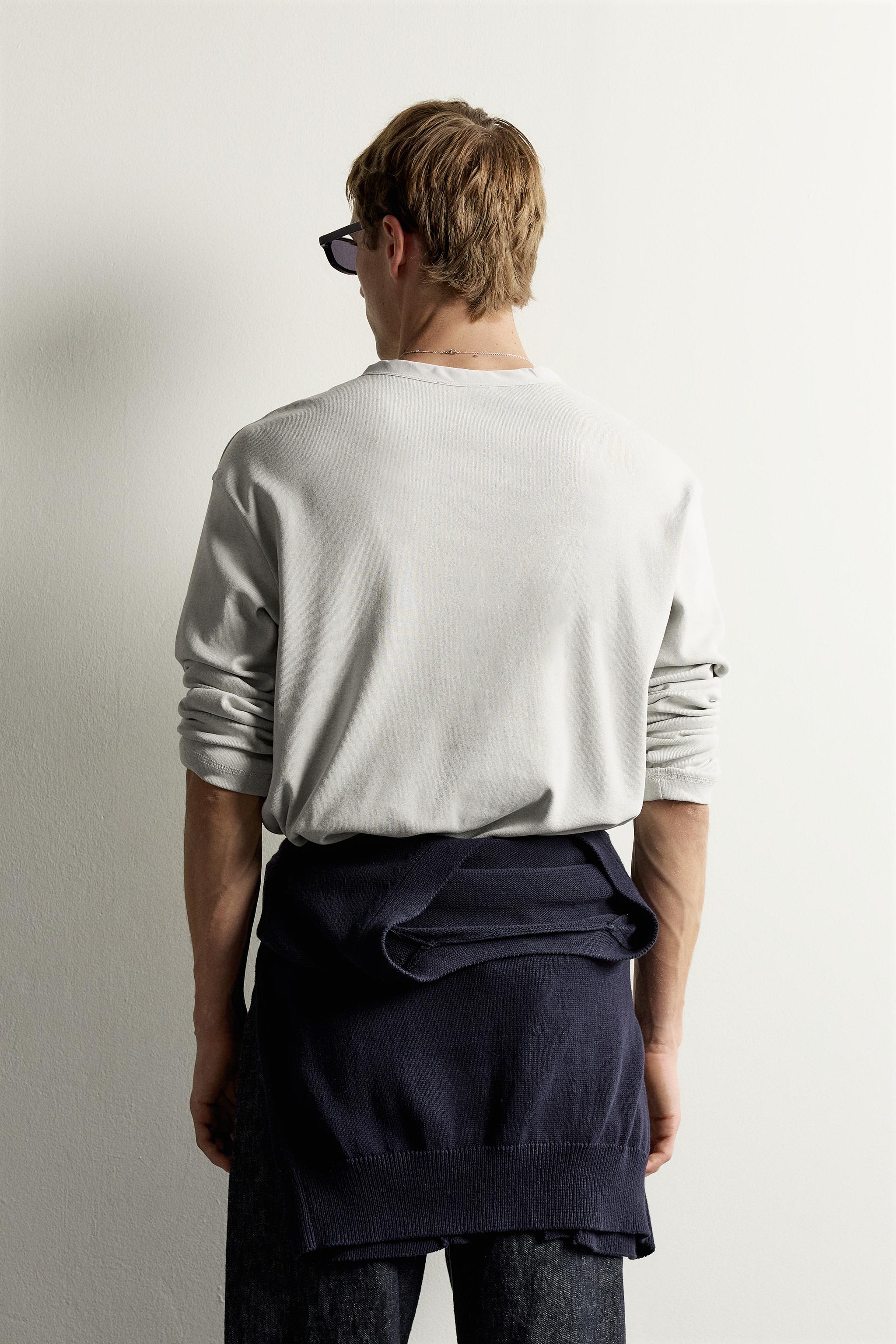 Zara RELAXED FIT DÜĞMELİ YAKA T-SHIRT görsel 3