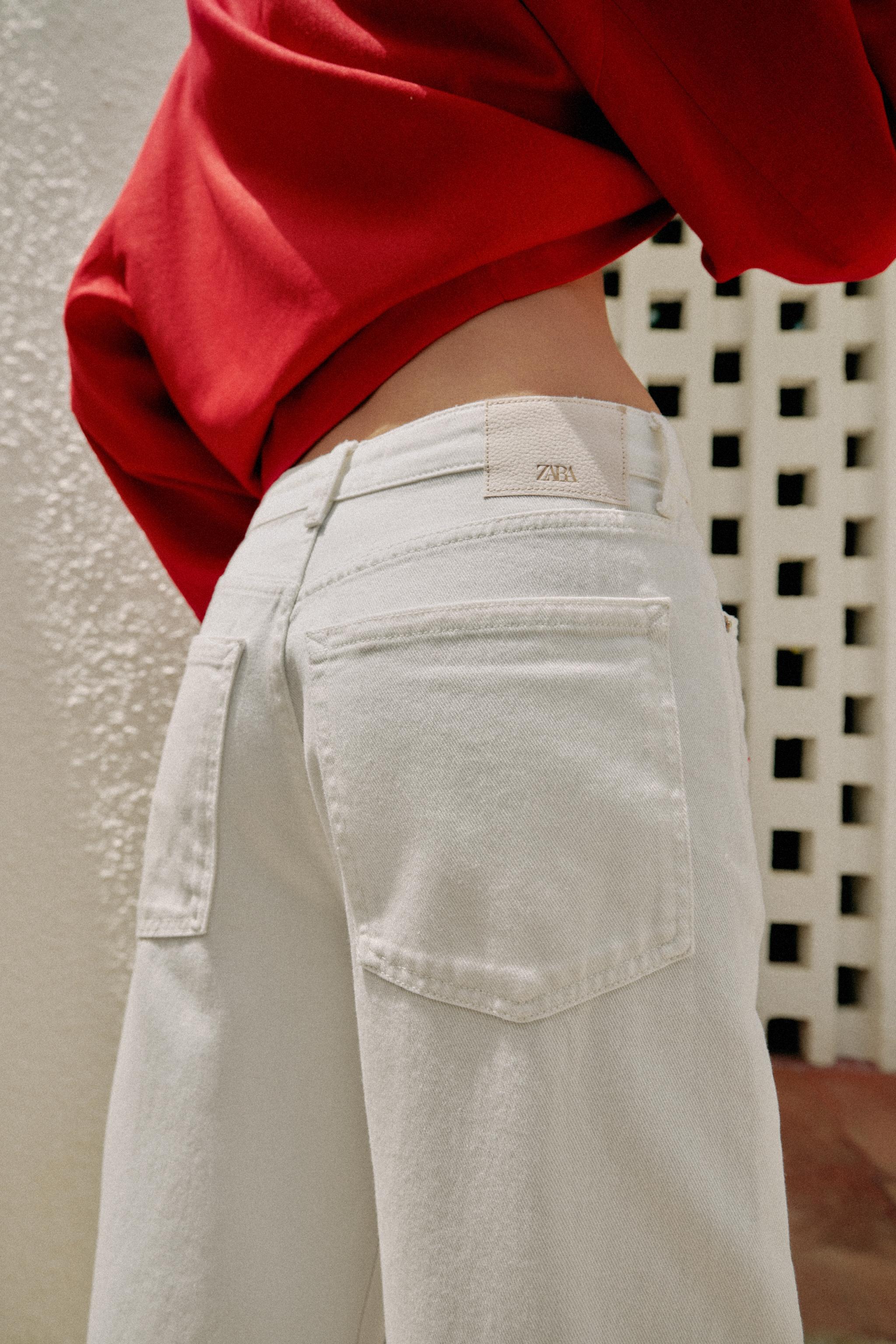 ZW COLLECTION バレルハイウエストデニムパンツ - ホワイト | ZARA 