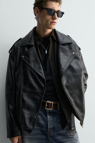 LEATHER BIKER JACKET LIMITED EDITION - Black by Zara - Image 5