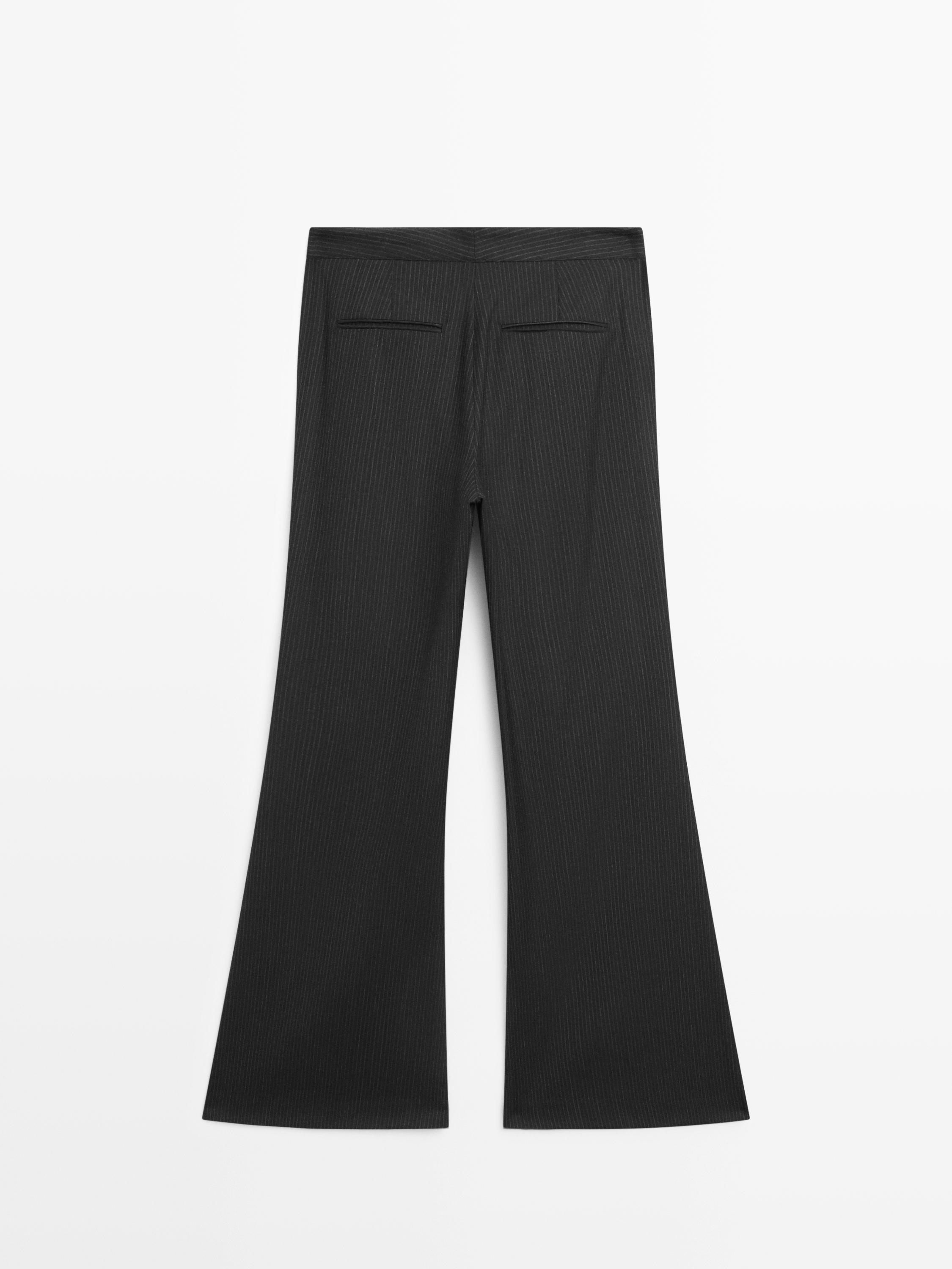 Flare fit pinstripe trousers