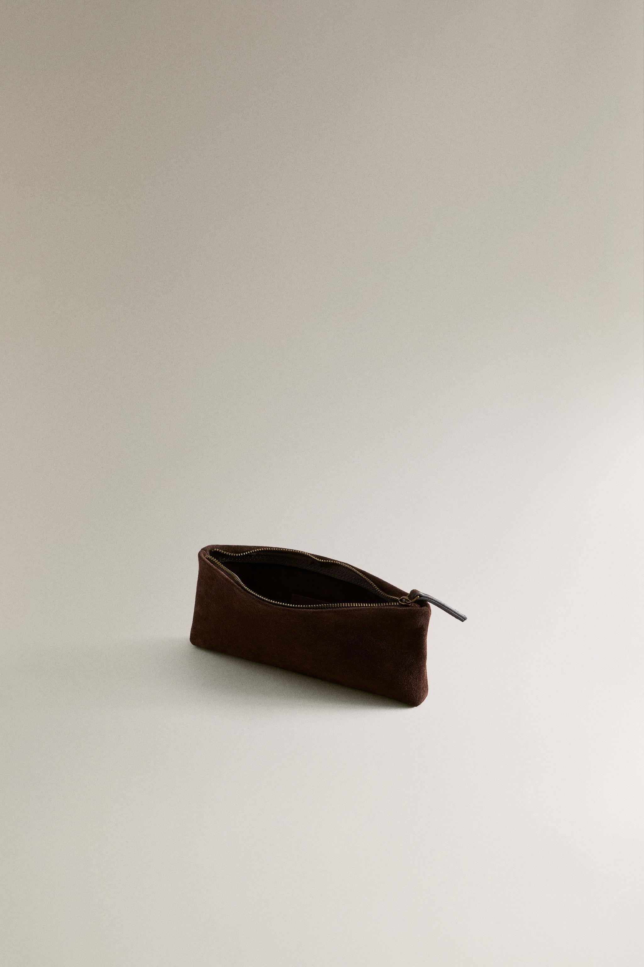 TROUSSE PORTE-OBJETS CUIR CROÛTE