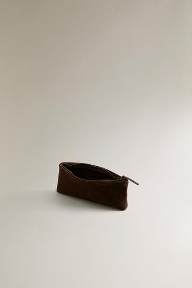 SPLIT LEATHER STORAGE CASE - Brown by Zara - Image 3